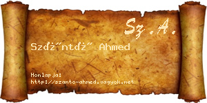 Szántó Ahmed névjegykártya